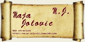 Maja Jolović vizit kartica